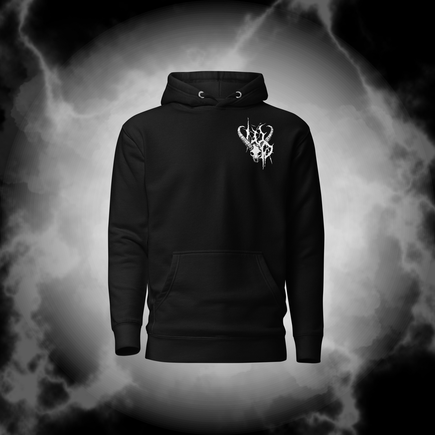 Goat Skull Hoodie – Gothic Occult Sweatshirt for Metal & Dark Aesthetic by Wicked Dark