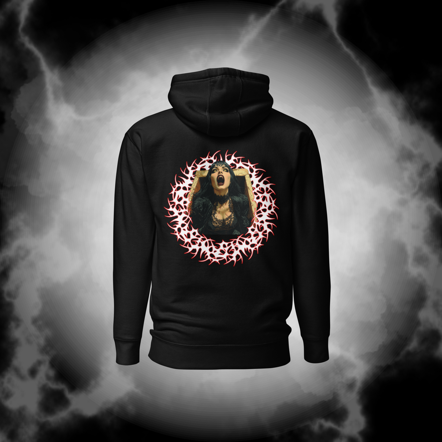 Bloodlust Awakening Gothic Hoodie – Dark Aesthetic Gym Hoodie, Alternative Workout Sweatshirt, Gothic Activewear by Wicked Dark
